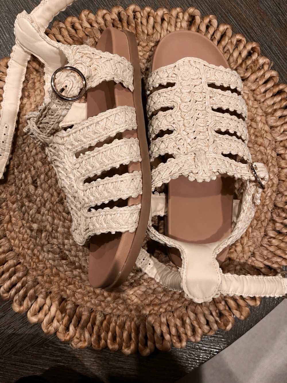 UNIVERSAL THREAD Handwoven Cream Women's Sandals - Comfortable Summer Flats